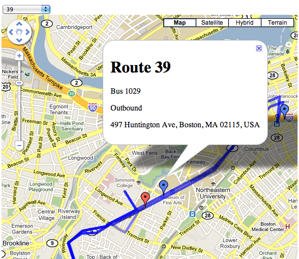 MBTA Real-time bus info MBTA Real-time bus info